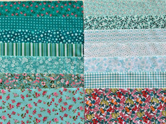 FABRIC MARKET SEA GLASS COLORSTORY LAYER CAKE BY ROBERT KAUFMAN 10X10 42PC