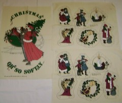 RARE Daisy Kingdom Panels Laurie Adam Victorian Christmas Ornaments