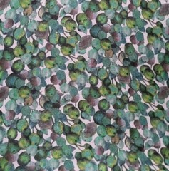 Liberty of London SILK CHIFFON – “Winter Berry” Tiny Berries in Shades of Green