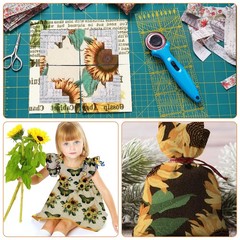 200 Pcs Sunflower Quilting Fabric Strips Jelly Roll Precut Sewing Crafts