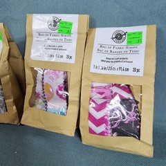 Set 3pc Loops Threads Bag of Fabric Strips 1in x 36in total 60pc