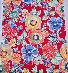 NEW Outdoor Colsen Berry Floral – RARE 100% Poly 2 pc LOT- 2yds+18in & 2yds+24in