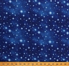 Cotton Stars Starry Night Sky Galaxy Space Navy Fabric Print by the Yard D776.80