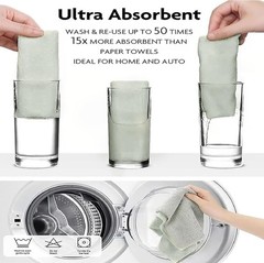 3 Rolls/60pcs Absorbent Microfiber Rags – Quick Dry Towels, Non-Abrasive Wipes