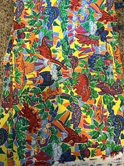Vintage 70s 80s Dinosaur Fabric 5 Yards Princess Inc primary bright colors