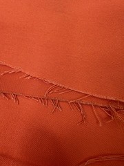 Vintage Fabric Cotton Twill Bright Orange 2.33 Yard 58″ Wide Unbranded Heavy