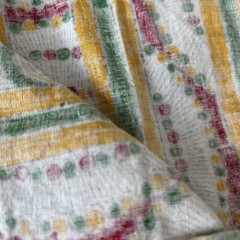 Vintage Cotton Blend Fabric Remnant Ethnic Tribal Peasant Geometric 34 W x 135 L