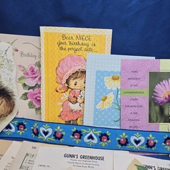 Junk Journal Lot 1Lb Ephemera Cards Ribbon Book Page Fabric Button Craft Collage
