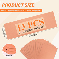 13 Rolls Pink Orange Felt Fabric,8″X35″(20.5X90Cm) 1.4Mm Thick Soft Felt Fabric