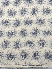 VINEYARD by AvLyn Inc – Navy Blue Floral on Cream Fabric – 4 yds