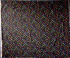 BLACK FABRIC WITH MULTI COLORED LITTLE STARS 36″ X 43.5″