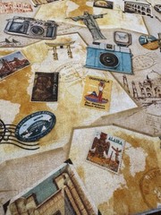 Kate Ward Thacker Cotton Fabric WORLD TOUR International TRAVEL Quilt Sew 1 YD