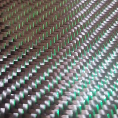 Metallic 3K Carbon Fiber Mixed Fabric Cloth 250gsm Twill Weave Long / Short Silk