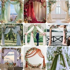Navy Blue Arch Draping Fabric Silky Soft Wrinkle Free Wedding Decoration 6 Yards
