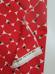 ORIMONO – Stylized Apples by Sevenberry – Red ,1/4 yard