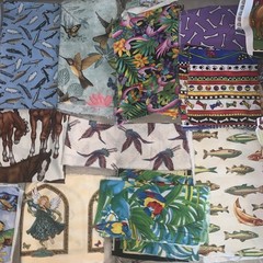 Quilting Fabric Lot of 17 Prints Novelty Animals Cotton variety