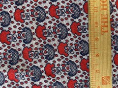 VINTAGE Tube KNIT Stretchy Fabric CLOWN Red Blue 1960’s 1970’s 62×25 *READ