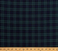 Sevenberry Classic Plaid Twill Blackwatch Plaid Green Fabric by the Yard D153.15