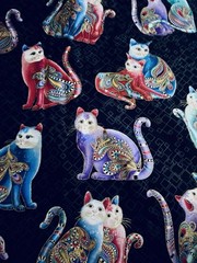 Large Scale Rainbow Cat i Tude II #7559M Ann Lauer Grizzly Gulch Benartex BTFQ