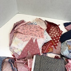 1 Pound 3 Ounces Assorted Fabric Scraps Leftover from Quilts