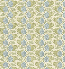 GP & J BAKER CURTAIN FABRIC DESIGN Calcot 5.2 METRES LINEN BLEND GREEN/BLUE