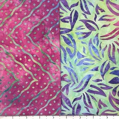 Lot 10 Fat Quarters Magenta & Mint Batik Lunn Fabric FQ Pack 100% Cotton Pink
