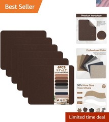 Durable 6-Piece Upholstery Repair Patch Set for Sofas and Chairs – Dark Brown