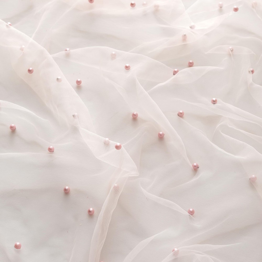Counfeisly Blush Pink Tulle Fabric 1 Yard