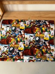 3.5 Yd. Farm Animals Dogs Horses Cows Sheep Cats Roosters 42″ Wide Cotton Fabric