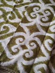 Piece Of Fabric, Green/White Swirl Pattern, 55″ x 107″, Sewing, Quilting
