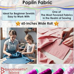 | Poplin Fabric for Sewing | Poly Poplin | 100% Polyester | by the Yard | 60″ Wi