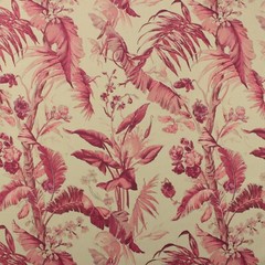 BRAEMORE BAMBOO PALM BERRY PINK TROPICAL FLORAL MULTIPURPOSE FABRIC BY YARD 54″W