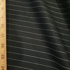 Darkest Midnight Navy 100% Wool Suiting w/ White Dotted-Look Pinstripe!