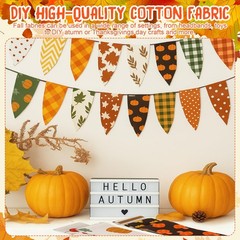 Hahafelt 60 Pcs Jelly Fall Thanksgiving Fabric Roll 2.6 x 40″ Cotton Fabric S…