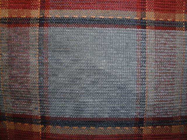 Plaid Blue Creme Rust Chromatex Mills – 5+yds=$0 S&H