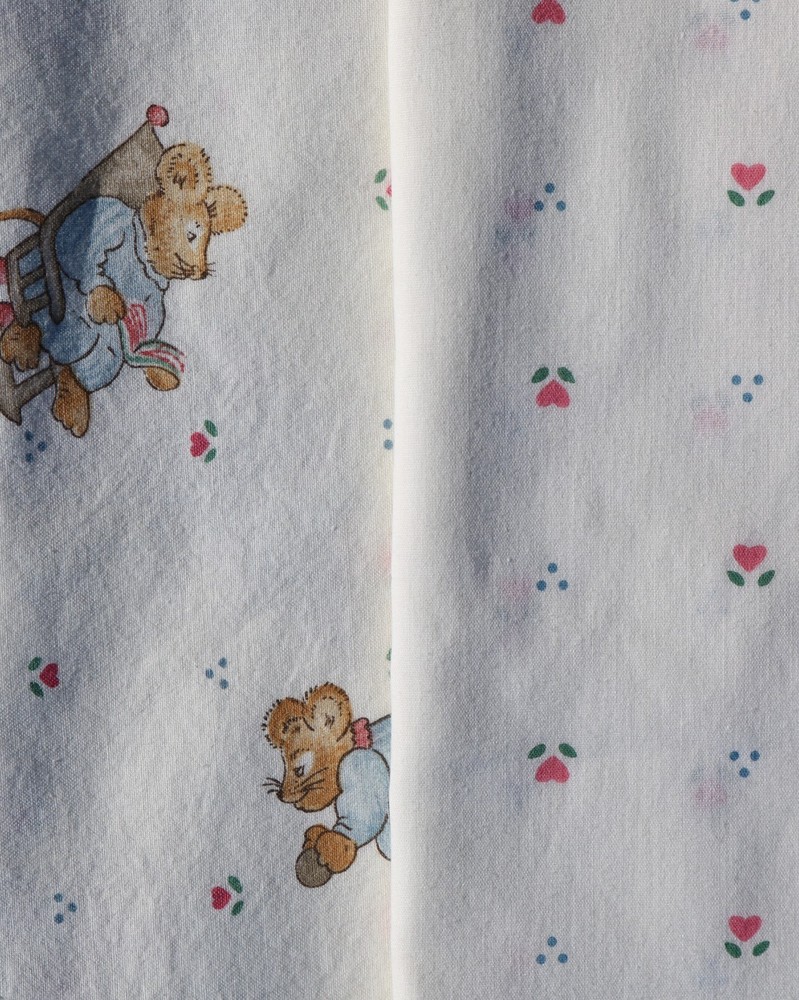 LOT 2 Yards VINTAGE Juvenile Fabric Country Mice & Hearts Princess Fabrics, Inc.