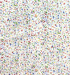 Green Red Blue Yellow Confetti Spatter on White Cotton Fabric BTHY #61
