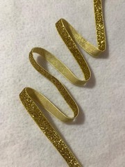 Yellow Gold VELVET Ribbon Lurex Metallic by the yard 7/16 inch (3 yards)