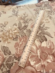 Vintage lg scale Floral Pink Taupe Sage Upholstery Sewing Fabric 104″ x 56″