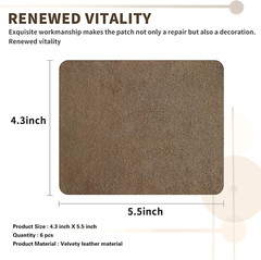 Sofa Fabric Repair Patch, 6 Piece Microfiber Patches, Self Adhesive Fabric Sofa