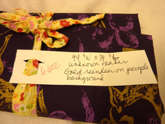 PURPLE AND GOLD REINDEER COTTON BLEND FABRIC REMNANT 44″ W X 39″ L