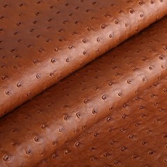 Brown/Tan Faux Leather Ostrich Fabric 54″ Width 1.0mm Thickness Marine Vinyl NEW