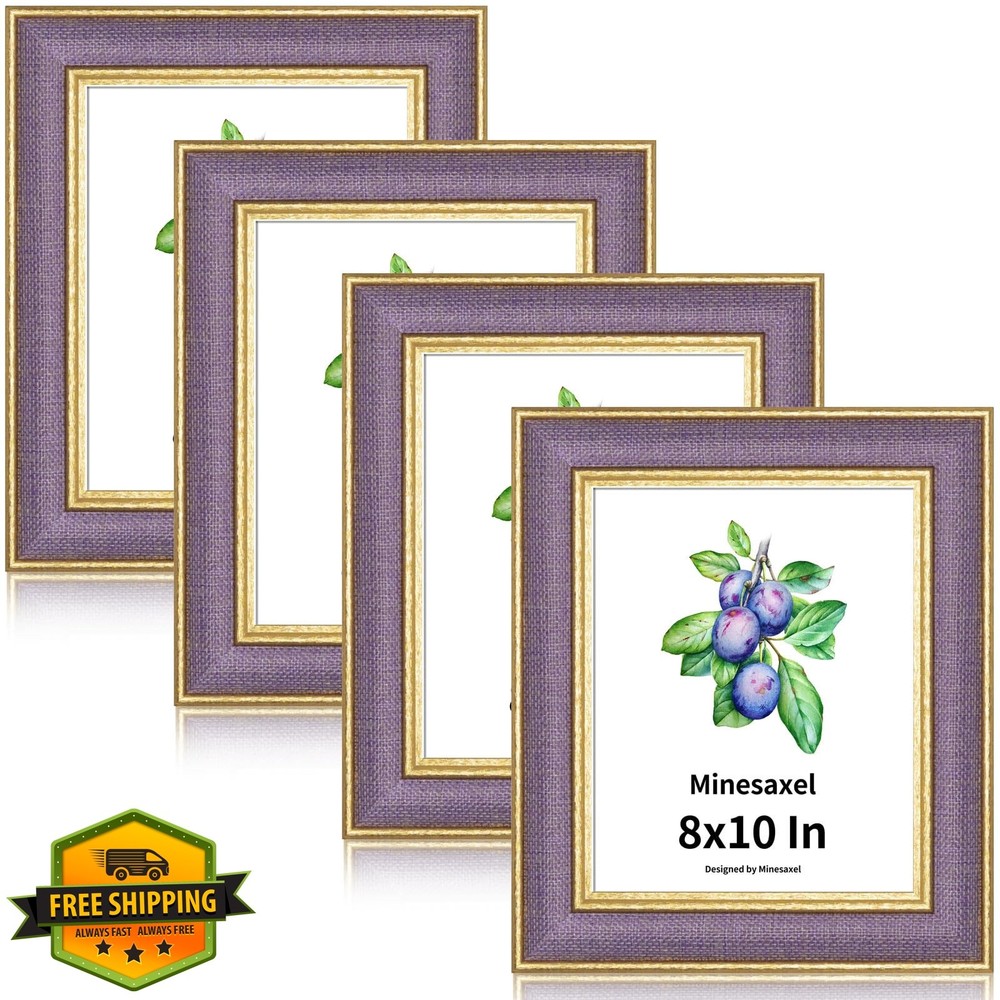 Minesaxel 8×10 Purple Fabric Frames 4pk