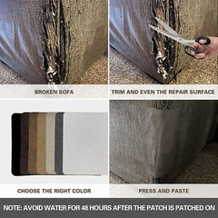 Sofa Fabric Repair Patch, 6 Piece Microfiber Patches, Self Adhesive Fabric Sofa