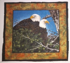 2000~Classic Cottons ~”Pair of Bald Eagles”~ Cotton Fabric ~ 8.75″x8.25″