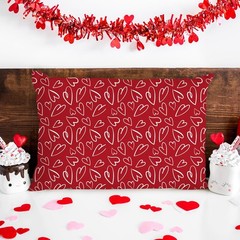 40Pcs Valentine’s Day Cotton Fabric Bundles 10 x 10 Inch Red White Love Heart Fa