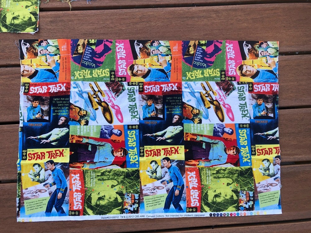 Star Trek Paperback Book Magazine Cover Camelot Cotton Quilt Fabric 3 Pieces