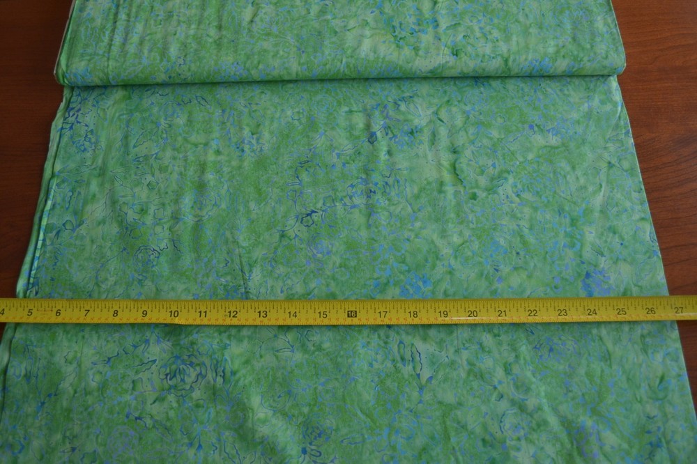 By 1/2 Yd, Green Lavender Blue Cotton Batik, Indonesia, Anthology/Indonesia/B915