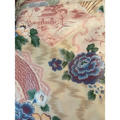 Sold by the yard. Stanley King Studio French Chinoiserie Fan Floral Cotton