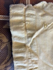2.8ydX63″W yellow silky rayon-y synthetic wide shadow stripe seersucker fabric